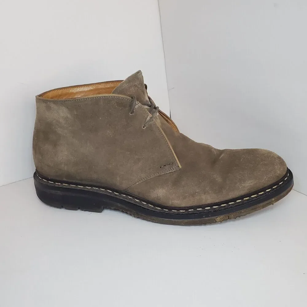 Heschung GENET Chukka Desert Boots Gray Suede Mens US 11 Lace Up MSRP $745